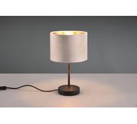 JULIETA LAMPADA DA TAVOLO METALLO NERO PARALUME VELLUTO TORTORA E ORO H. 30CM ATTACCO E27