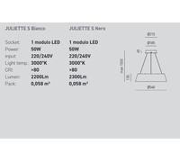 Juliette sospensione nera oro cucina led 50w anello cupola design luce calda