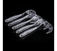 Julihai 5 Pezzi 13cm Esche da Pesca Morbide in PVC, con Testa Luminosa Rossa Rosa Argento Verde Misti per Spigola Trote (SILVER)