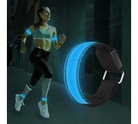 Julihai Bracciale LED, Fascia da Braccio Regolabile di Sicurezza Ricaricabile Tramite USB con 3 modalità di Luce Fissa Lampeggiante Lenta e Veloce, per Corsa All'aperto Ciclismo (1 6)