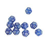 Julihai Dadi a 12 Facce, Set di Dadi Poliedrici con Colori Vivaci e Numeri Chiari, per L'insegnamento dei Giochi da Tavolo e la Decorazione della Tavola (BLUE)