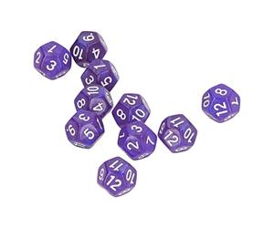 Julihai Dadi a 12 Facce, Set di Dadi Poliedrici con Colori Vivaci e Numeri Chiari, per L'insegnamento dei Giochi da Tavolo e la Decorazione della Tavola (PURPLE)