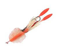 Julihai Esca Artificiale per Calamari, Esca Realistica con Occhi 3D, Tentacoli Fosforescenti e Bilanciamento Preciso, per la Pesca in Acqua Dolce e Salata (ORANGE)