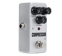 Julihai Pedale Compressore per Chitarra, Lega di Alluminio, Controllo a 3 Manopole per Chitarra Elettrica con Funzioni di Compressione e Sustain