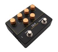Julihai Pedale Preamplificatore per Basso, EQ a 4 Bande DI Box 18V con Uscita Cuffie e Ingresso Aux per la Registrazione e lo Studio del Basso
