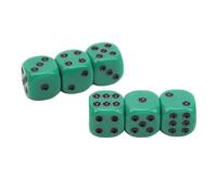 Julihai Set di Dadi con Angoli Arrotondati da 20 Pezzi 16 Mm, Dadi da Gioco a 6 Facce con Punti Grandi e Numeri Trasparenti, per Giochi da Tavolo, Giochi di Matematica, Educativi e (Punti neri verdi)