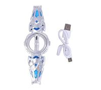 Julihai Spada Illuminata, Sciabola a Doppia Lama con 5 Luci 24 modalità di Illuminazione, Giocattolo da Battaglia Rotazionale a 360° con Effetti Sonori, per Giochi di Ruolo Cosplay di (Argento