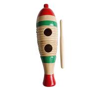 Julihai Strumento Guiro, Giocattolo a Percussione Musicale a Forma di Pesce in Legno Colorato per lo Sviluppo delle abilità dei Bambini (53MM)