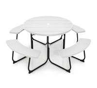 Julimoon NP11264 - Set tavolo e panca da picnic, grande, colore: bianco