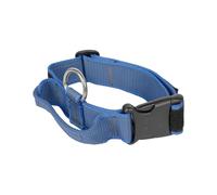 Julius-K9 Collare Color & Gray con manico richiudibile, chiusura di sicurezza ed adesivi intercambiabili, 40 mm (38-53 cm), Blu-Grigio