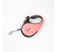 Julius-K9 Guinzaglio retrattile per cani, XS - nastro da 3 m, nero/rosa, impugnatura antiscivolo, estensibile, freno con una sola mano, pausa, blocco, nastro riflettente, anti-groviglio, resistente