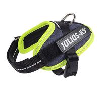 Julius-K9, Pettorina IDC Power, Taglia: 4, Colore: Tela jeans con bordo in giallo neon
