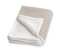 Julius Zöllner Coperta invernale in pique a nido d'ape e morbido tessuto Teddy, dimensioni: 70 x 100 cm, Made in Germany, 100% cotone, Oeko-Tex ® Standard 100 | Seashell