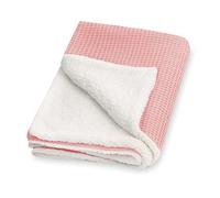 Julius Zöllner Coperta invernale in pique a nido d'ape e morbido tessuto Teddy, misura 70 x 100 cm, made in Germany, 100% cotone, Oeko-Tex ® Standard 100 | Blush