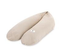 Julius Zöllner Cuscino per allattamento in mussola, cuscino per gravidanza, cuscino per chi dorme sul fianco e cuscino di posizione, 100% cotone, Oeko-Tex Standard 100, sabbia