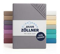 Julius Zöllner Lenzuolo con angoli elasticizzati in jersey per lettini e culle, 100% cotone jersey di cotone, certificato Oeko-TEX Standard 100, dimensioni 60 x 120 cm, 70 x 140 cm, colore: antracite