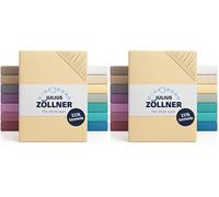 Julius Zöllner Lenzuolo con angoli elasticizzati in jersey per lettino, 100% jersey di cotone, certificato Oeko-Tex Standard 100, dimensioni: 60 x 120 cm/70 x 140 cm, 1 pezzo, banana (Confezione da 2)