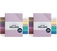 Julius Zöllner Lenzuolo con angoli elasticizzati in jersey per lettino, 100% jersey di cotone, certificato Oeko-Tex Standard 100, dimensioni: 60 x 120 cm/70 x 140 cm, colore: lilla (Confezione da 2)