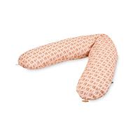 Julius Zöllner Organic - Cuscino da allattamento Nappi con bottone, circa 190 cm, imbottitura 42 litri in microperle EPS con rivestimento in 100% cotone biologico, Oeko-Tex Standard 100, a rombi