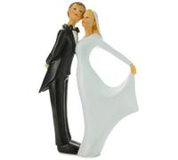 Jullar TG 135 Statuetta Decorativa Sposa e Sposo Danza, Abito da Sposa con Maniche Lunghe