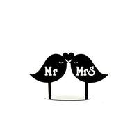 Jullar tg16305 Bird caketopper Metal, Metallo, Nero, 20 x 7 x 17 cm