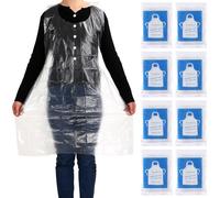 JULMELON Grembiuli in plastica trasparente usa e getta per adulti, grembiuli da pittura, grembiuli usa e getta per adulti per dipingere cucina picnic, Trasparente, 44inch*30inch