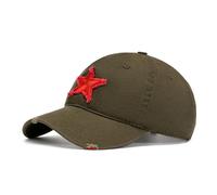 Julpsk Berretto da baseball unisex con stella rossa patchwork, regolabile, in cotone, estiva, per papà
