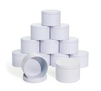 JULWHISPER Contenitori per candele con coperchio, 3 stoppini, confezione da 12 contenitori per candele da 420 ml, senza cuciture, per la produzione di candele, barattoli vuoti all'ingrosso per candele