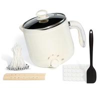 JULWHISPER Fusciera per la produzione di candele, 1,8 l/60 oz con beccuccio - stoppini, stoppini, dispositivo di centraggio, cucchiaio incluso