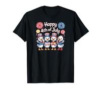 July Fourth July 4th Independence Day American Flag Duck Maglietta