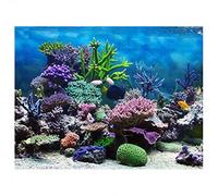 JULYKAI Immagini di Decorazioni per acquari, Adesivo in PVC per Acquario di Corallo subacqueo Acquario per Pesci Sfondo Poster Sfondo Decorazione Carta Effetto 3D Adesivo in PVC Poster(122 * 50cm)