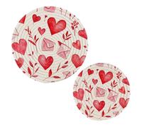 JUMBEAR 2 sottopentola a forma di cuore per San Valentino per pentole e padelle calde e presine, tappetini rotondi in corda di cotone, cuscinetti caldi per cucina, sottobicchieri, tovagliette, poggia