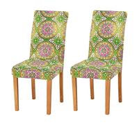 JUMBEAR 4 coprisedia elasticizzati con vivaci motivi floreali per sala da pranzo, rimovibili e lavabili, protezione decorativa per sedia da cucina
