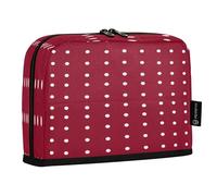JUMBEAR Astuccio per matite a pois bianchi viola e rosso, grande capacità, per cancelleria, scrivania, cosmetici, con cerniera, per scuola, ufficio, viaggi