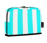 JUMBEAR Astuccio per matite a righe blu e bianche, grande capacità, astuccio per cancelleria, organizer da scrivania, borsa per cosmetici, con cerniera, per scuola, ufficio, viaggi