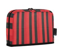 JUMBEAR Astuccio per matite a righe rosse e nere, grande capacità, per cancelleria, scrivania, cosmetici, con cerniera, per scuola, ufficio, viaggi