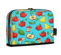 JUMBEAR Astuccio portapenne con mele rosse e pera, grande capacità, per cancelleria, scrivania, cosmetici, con cerniera, per scuola, ufficio, viaggi