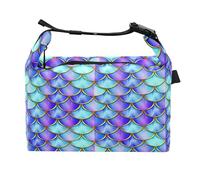 JUMBEAR Bella borsa per il pranzo colorata con squame di sirena con fibbia, portapranzo per uomo/donna, impermeabile, a prova di perdite, borsa termica per lavoro, scuola, picnic