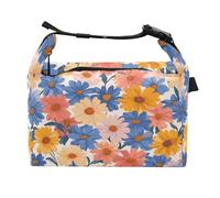 JUMBEAR Bella borsa termica per il pranzo con petali colorati, con fibbia, per uomo/donna, impermeabile, a tenuta stagna, per lavoro, scuola, picnic