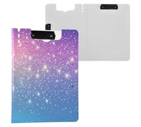 JUMBEAR Bellissimo portablocco con sfondo cielo stellato, formato A4, con doppie clip, pieghevole con coperchio, organizer personale leggero adatto per ospedale, ufficio, scuola, affari, forniture in