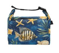JUMBEAR Borsa per il pranzo a forma di pesce e stella marina con fibbia, per uomo/donna, impermeabile, a tenuta stagna, per lavoro, scuola, picnic