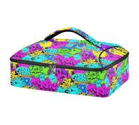 JUMBEAR Casseruola isolante stile graffiti hip hop per cibi caldi o freddi, porta lasagne per feste potluck, picnic, spiaggia, adatta per pirofile da 22,9 x 33 cm