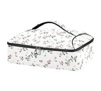 JUMBEAR Casseruola isolata in stile fresco con frammenti floreali, borsa per il trasporto di casseruole, per cibi caldi o freddi, adatta per cene, feste, campeggio