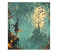 JUMBEAR Copertura magnetica impermeabile per lavastoviglie con strega di Halloween, adesivo magnetico per frigorifero, decorazione per armadietti di casa, elettrodomestici, adesivi per la cucina di