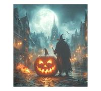 JUMBEAR Copertura magnetica impermeabile per lavastoviglie con strega misteriosa di Halloween, adesivo magnetico per frigorifero, decorazione per armadietti di casa, elettrodomestici, adesivi per