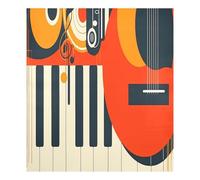 JUMBEAR Copertura magnetica per lavastoviglie artistica per pianoforte e chitarra, impermeabile, adesivo magnetico per frigorifero, decorazione per armadietti di casa, elettrodomestici, per la cucina