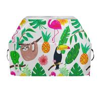 JUMBEAR Copertura per barbecue con bradipi e uccelli dal becco grande, copertura per barbecue Weber, Brinkmann, Char-Broil, resistente, resistente ai raggi UV e impermeabile, antistrappo (165 x 63,5 x