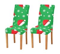 JUMBEAR Coprisedia con cappello natalizio rosso per sala da pranzo, 4 pezzi, elasticizzato, rimovibile, lavabile, coprisedia decorativo