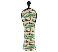 JUMBEAR Copritesta per mazze da golf retrò con cactus del deserto per conducente/fairway/ibrido, 1 confezione in pelle PU con etichetta numerata