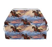 JUMBEAR Cowboy Rides A Horse Across The Desert Grill Copertura per barbecue Weber, Brinkmann, Char-Broil, resistente, resistente ai raggi UV e impermeabile, antistrappo (165 x 63,5 x 114 cm)
